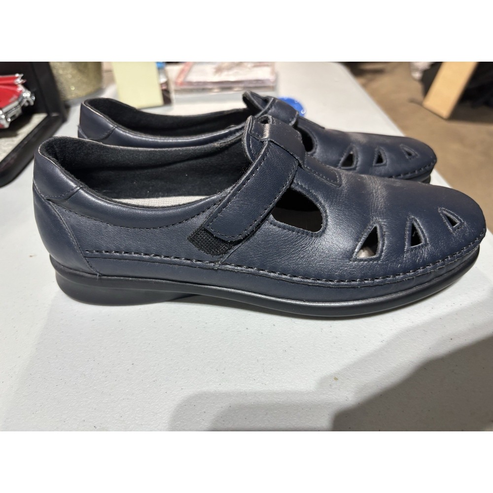 SAS Tripad Roamer Shoes Women's 8 N Loafers Comfort Strap Blue Leather